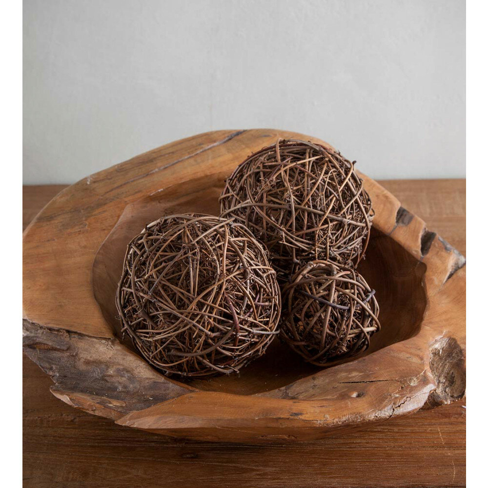 Farlow Rattan Ball Décor 4 Piece Vase Filler Set