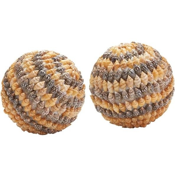 Faye Shell Glass Balls (Set of 2)