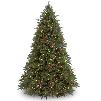 Feel Real Fraser 6.5' Green Fir Artificial Christmas Tree with 1250 Multi-Colored Lights