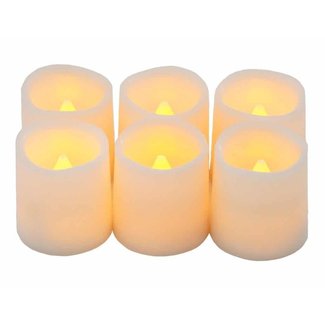 Festival Delights Timer Flameless Candles Premium IC-Controlled Soft Flickering Votive Battery Operated Candles, 150+ Hours of Lighting, 5H Timer, Battery Included, Dia. 1.5"x1.75"H