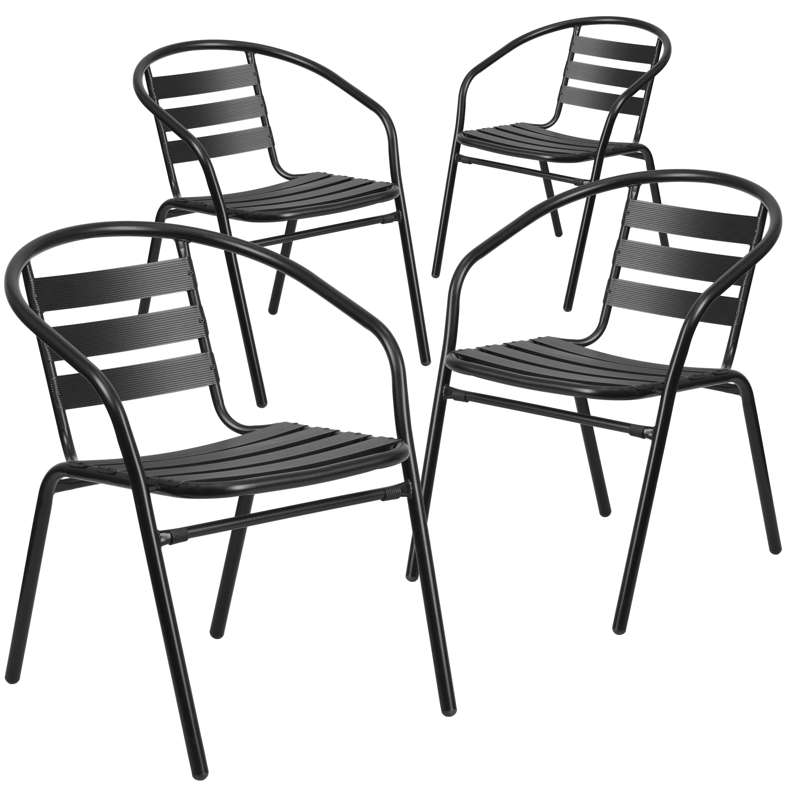Flash Furniture Metal Restaurant Stack Chair with Aluminum Slats