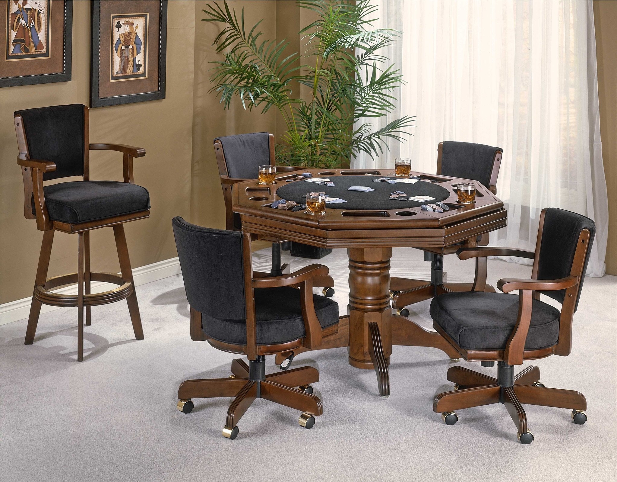 Card Table And Chair Set Padded Tan Folding Poker Bridge Dinner Party 4 Chairs 