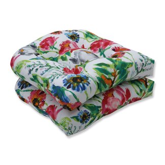 Flower Mania Petunia Wicker Indoor/Outdoor Rocking Chair Cushion (Set of 2)
