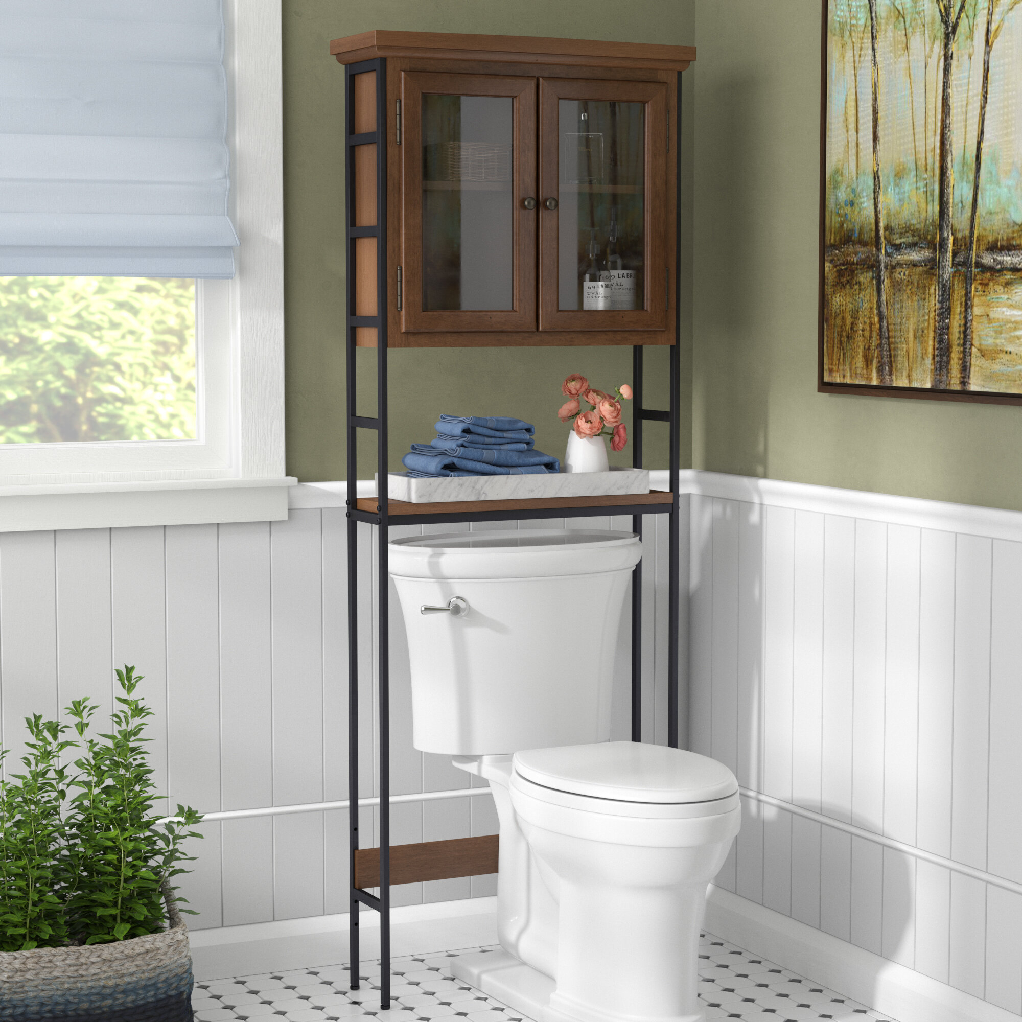 Foxborough 3-Tier 25.5" W x 67.5" H Over the Toilet Storage