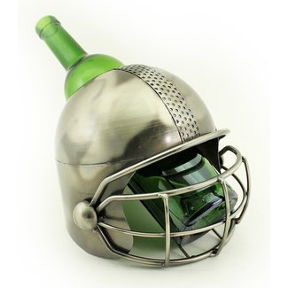Fraizer Large Football Player Helmet Metal 1 Bottle Tabletop Wine Bottle Holder
