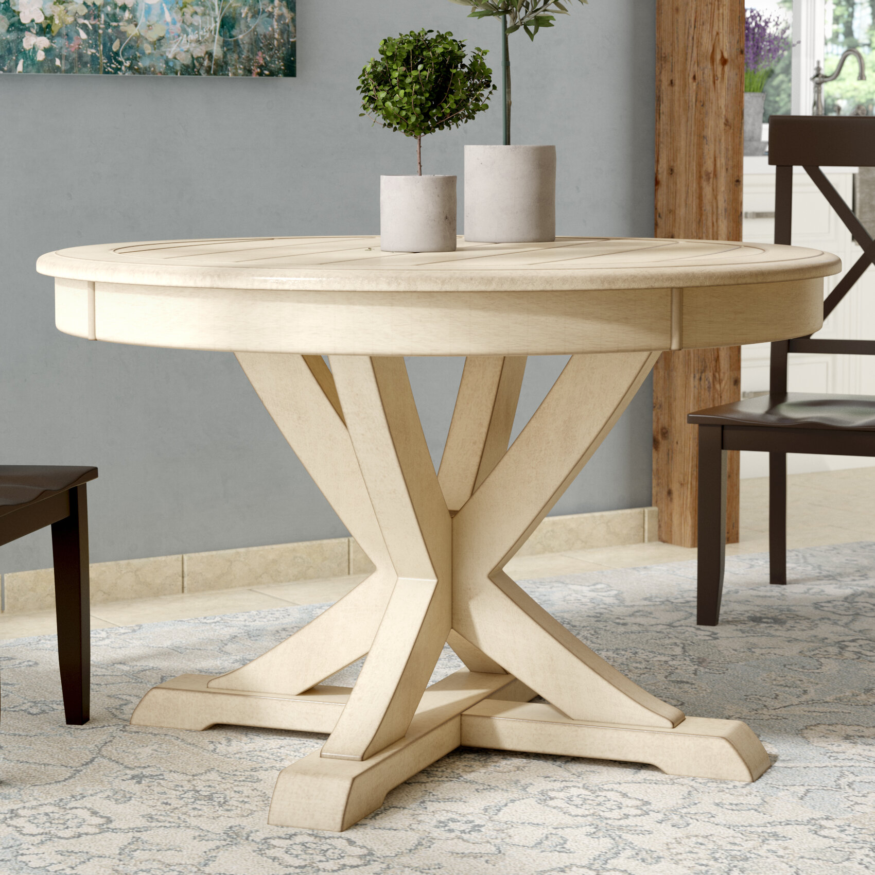 wonderly pedestal extendable dining table