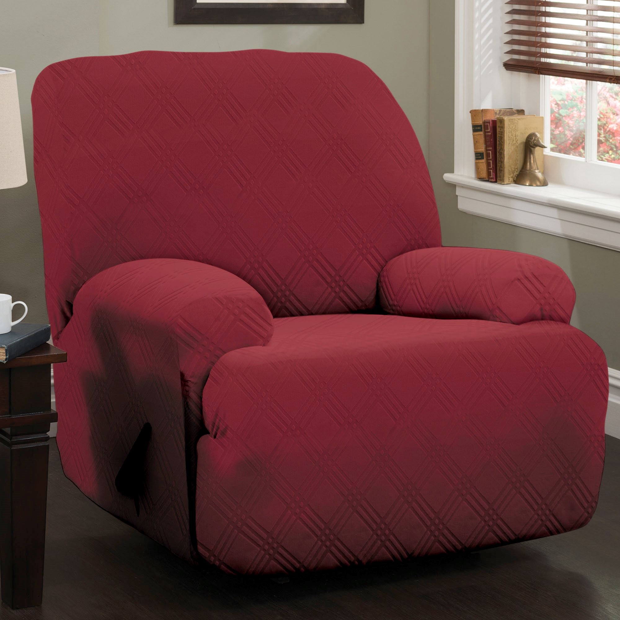 ON SALE !! JERSEY RECLINER COVER---LAZY BOY---RED---9 SOLID COLORS & 3 PRINTS 