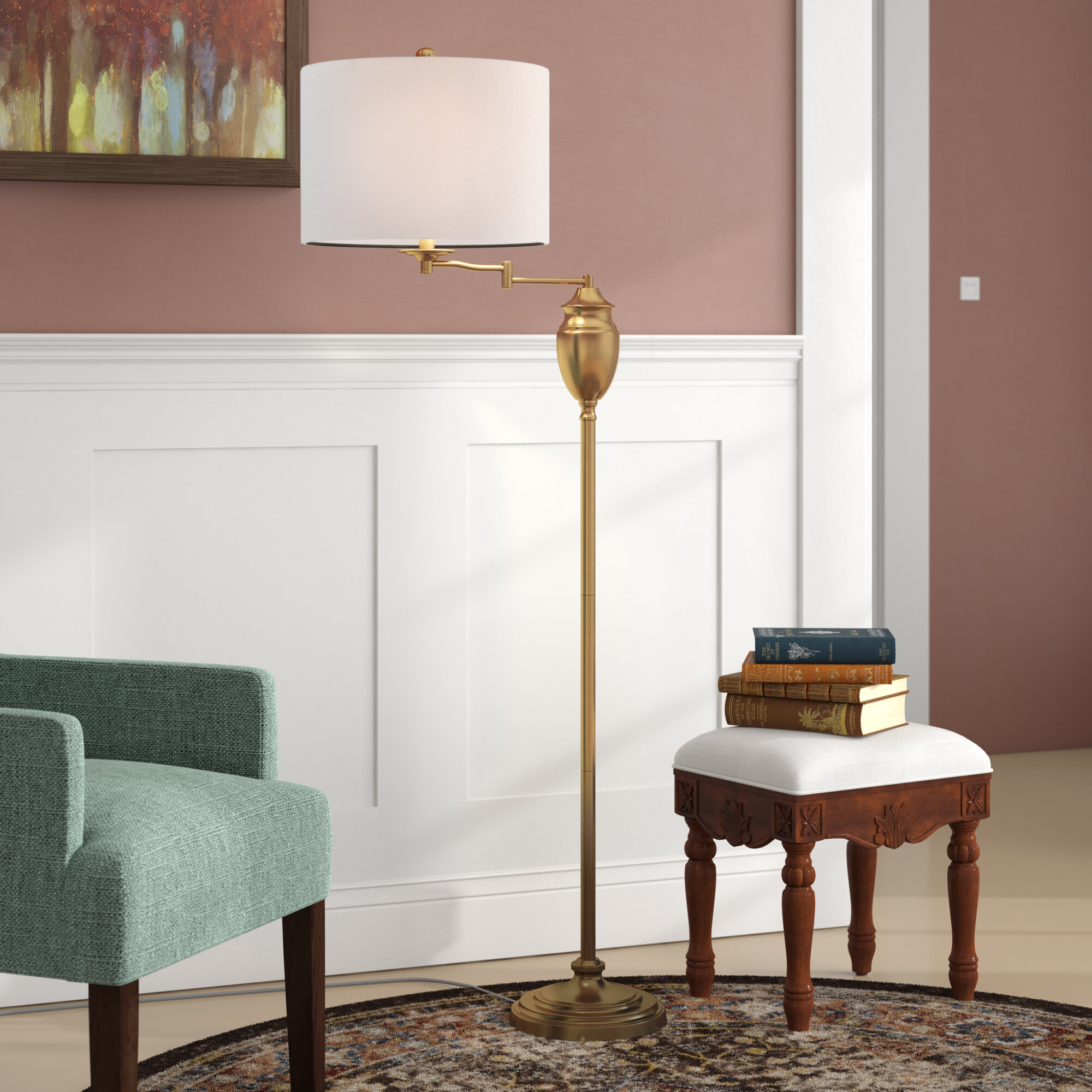 Galindo 60" Swing Arm Floor Lamp