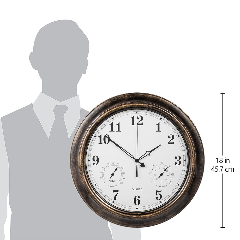 Galleon - SkyNature Outdoor Clocks, 18 Inch Large Indoor ...