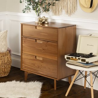 Garrick Groove Handle Wood 3 Drawer Dresser