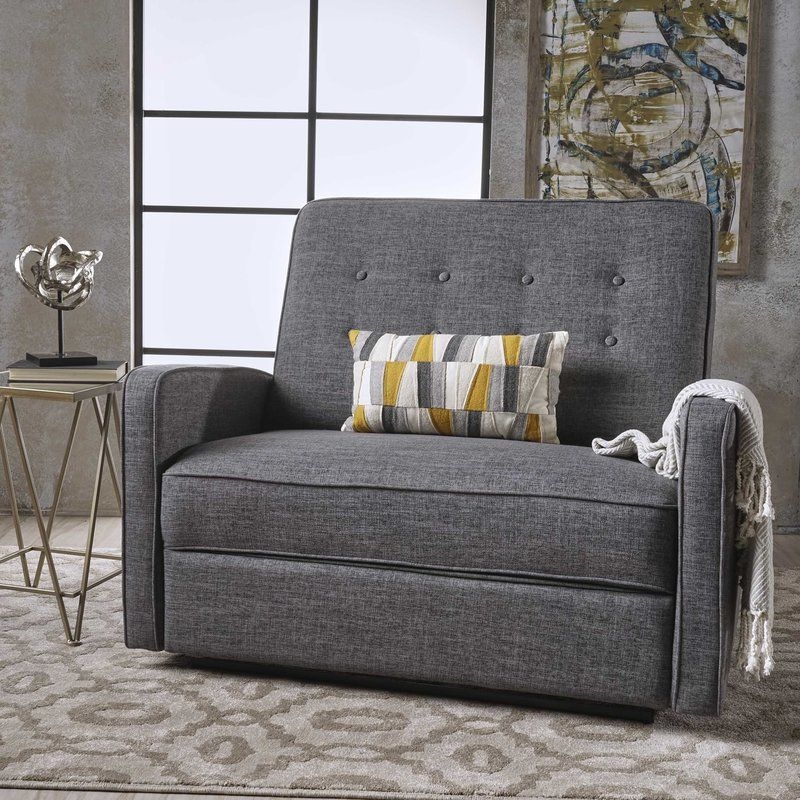 Gdf studio callade buttoned outlet fabric reclining loveseat