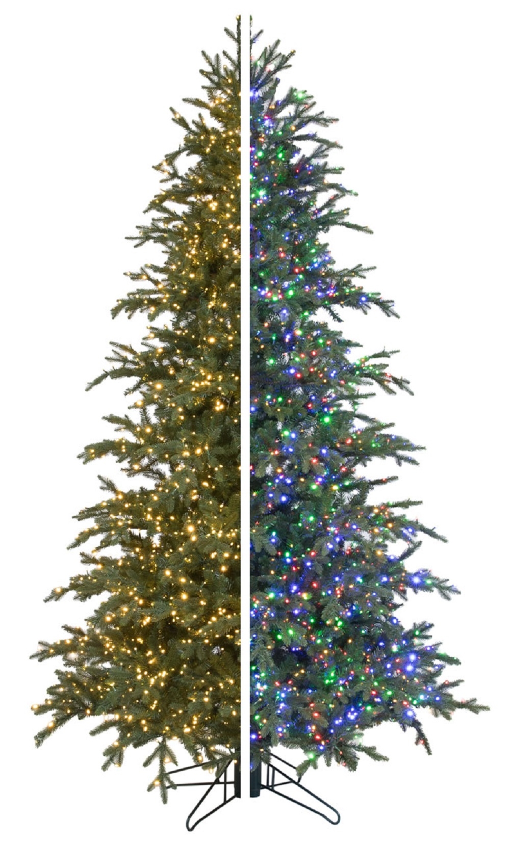 Green Fir Artificial Christmas Tree With Colored and White Lights