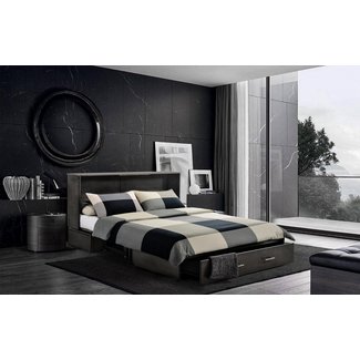 Hague Seaside Queen Storage Murphy Bed with Mattress