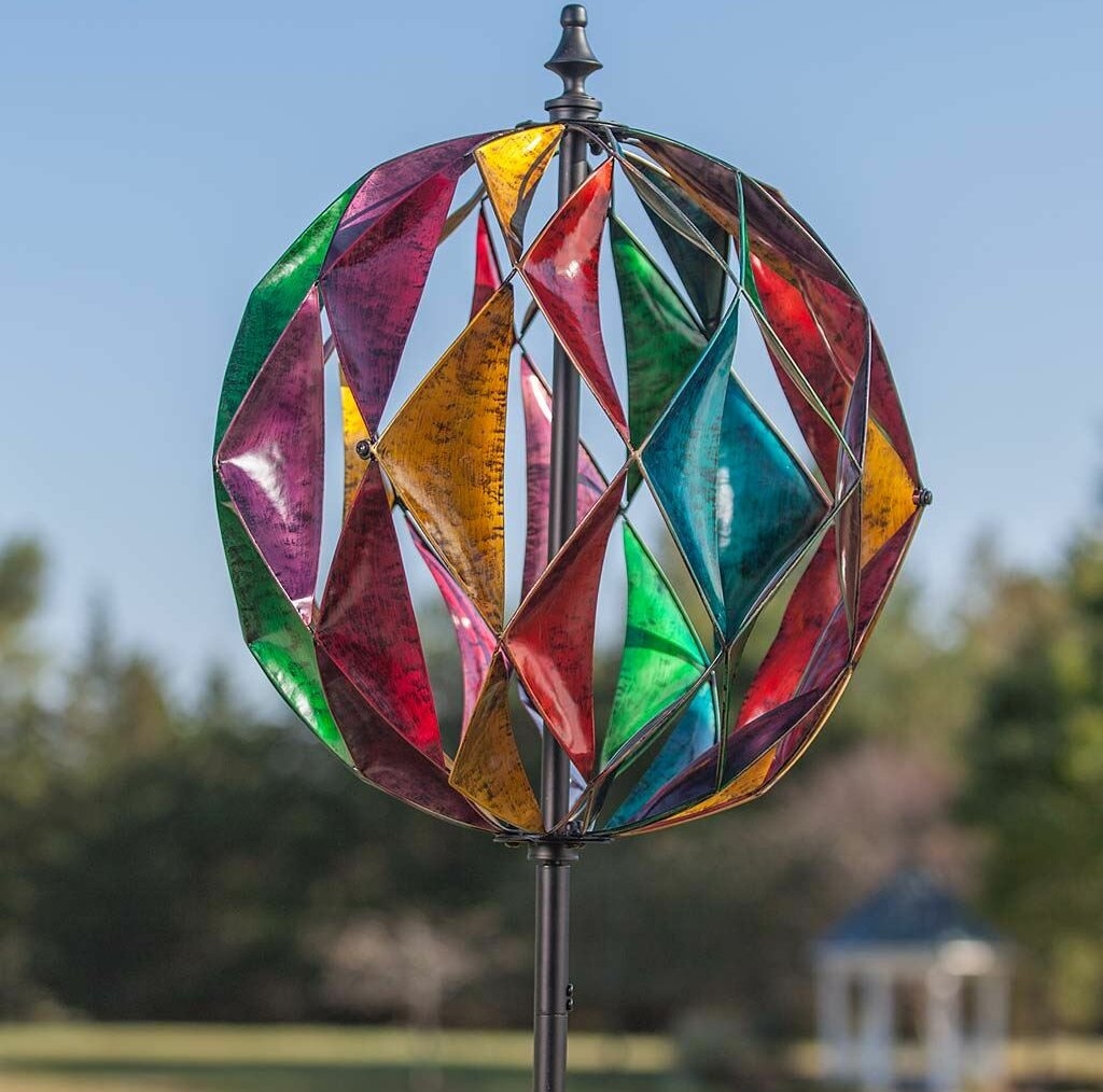 Harlequin Ball Garden Wind Spinner