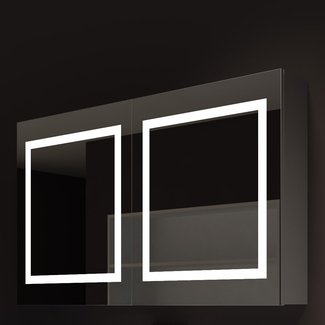 Harmony 48" x 28" Surface Mount Framed Medicine Cabinet with 3 Adjustable Shelves and LED Lighting