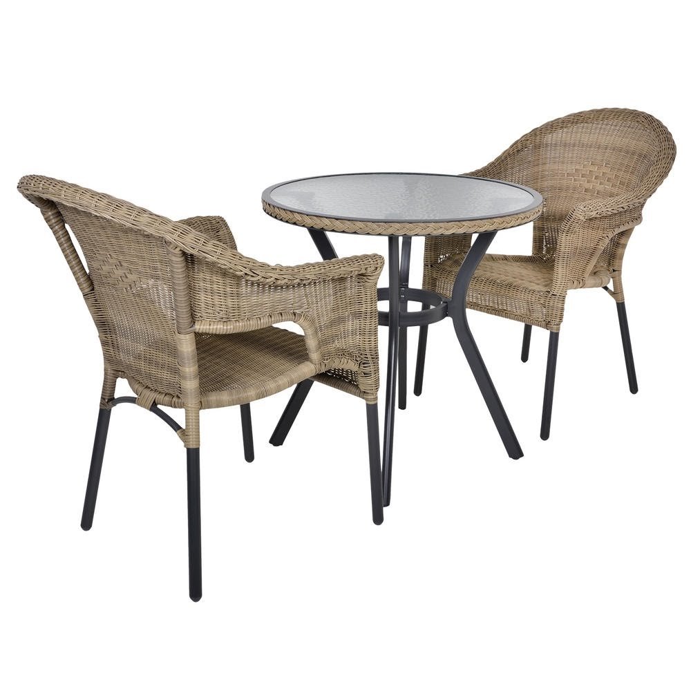 Havana Rattan Bistro 2-Seat Garden Furniture Table ...