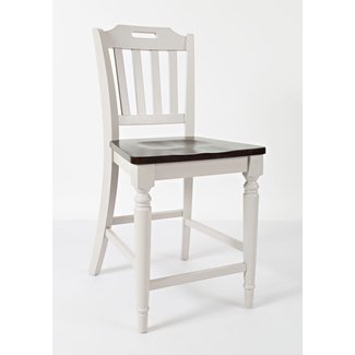 Hickerson Slatback Counter Height Solid Wood Dining Chair (Set of 2)