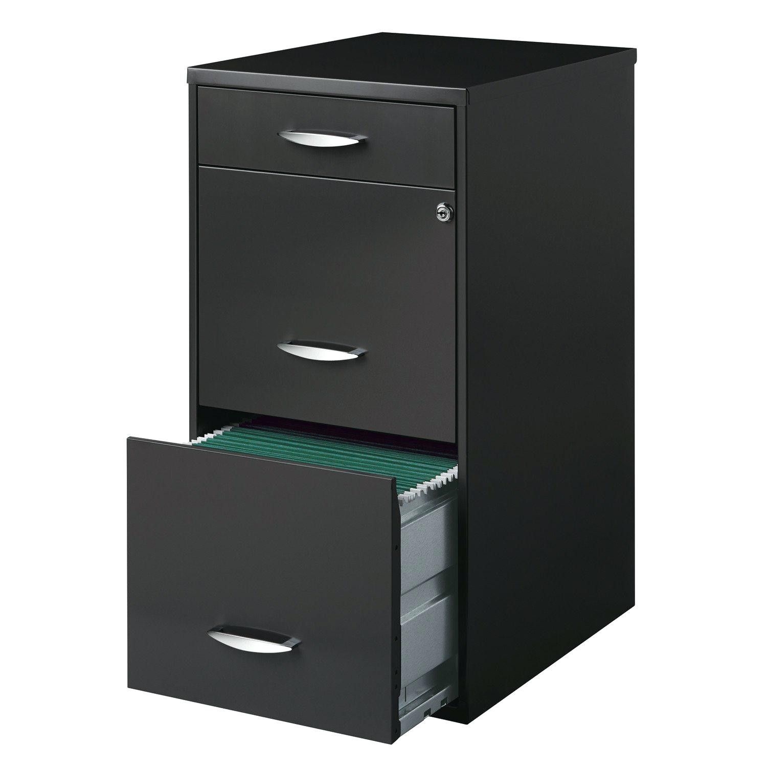 Hirsh SOHO 3 Drawer File Cabinet in Charcoal