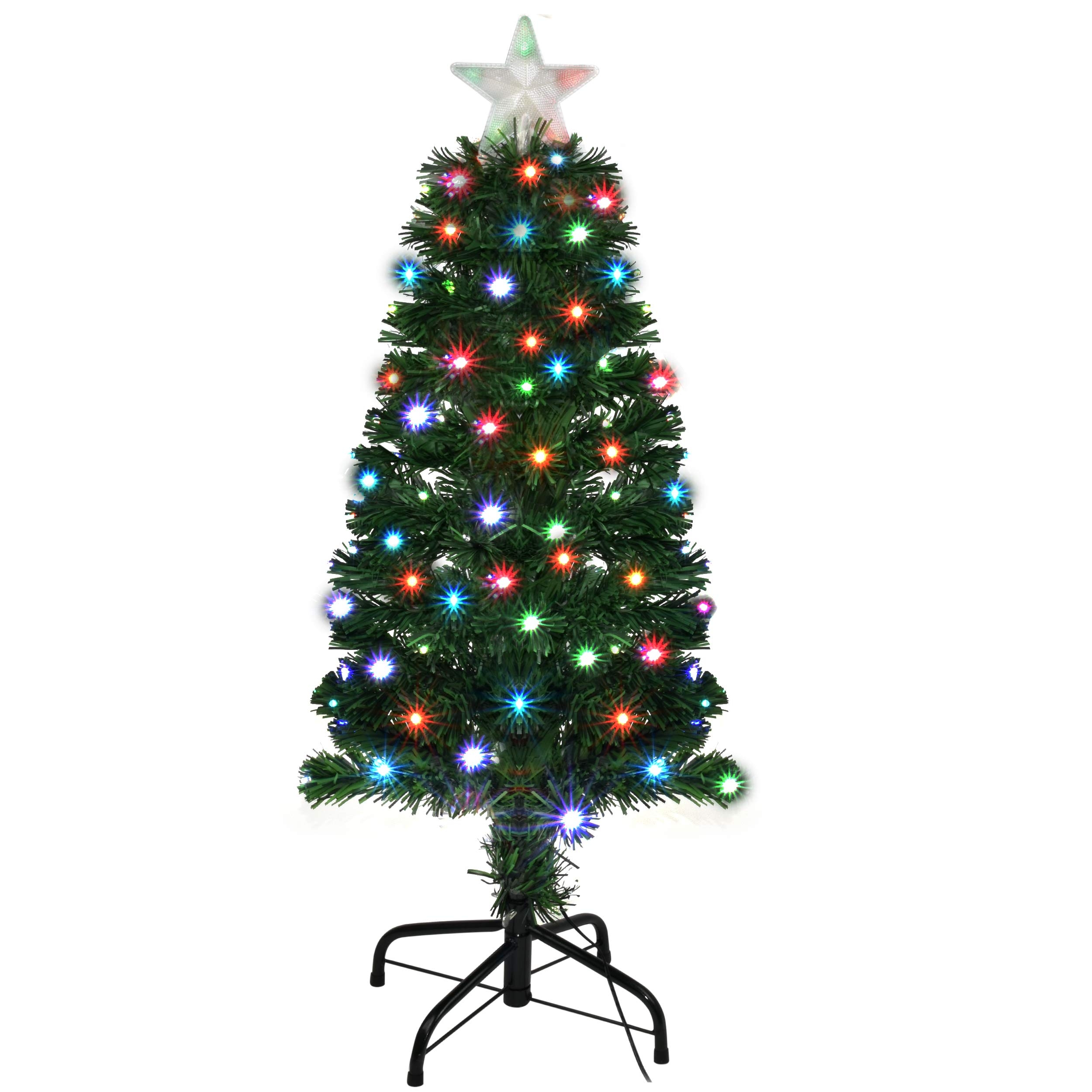 6 ft Red Artificial Christmas Tree w Warm White & Red Color-Changing LEDs