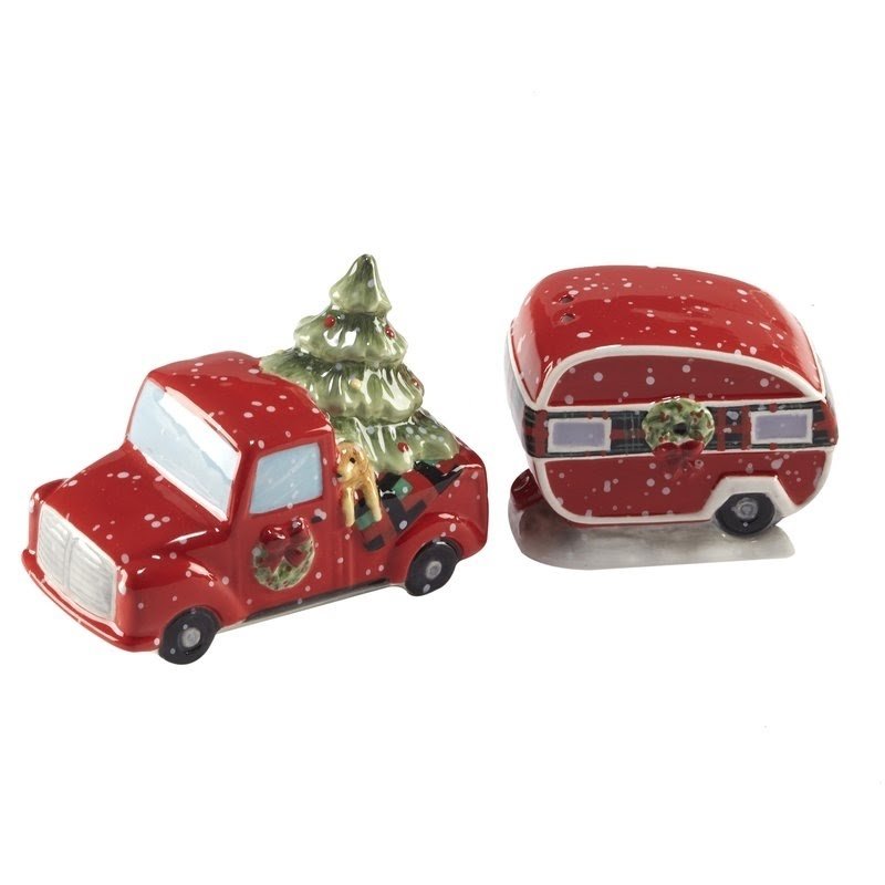 Home for Christmas 3D Truck Salt & Pepper Shaker Set