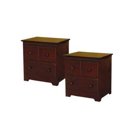 Home Square Set of 2 Black Nightstands
