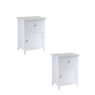 Home Square Set of 2 Nightstand in White -