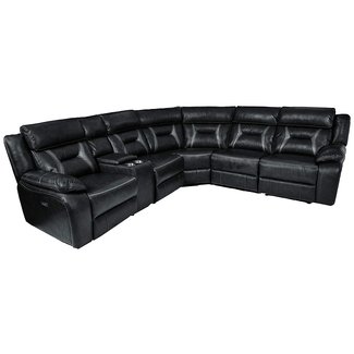Homelegance Amite 6-Piece Power Reclining Sectional with Console and USB Port