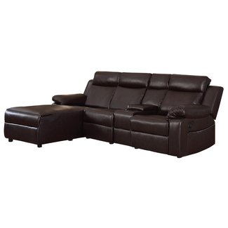 Homelegance Dalal 102" Reclining Sectional with Console, Brown