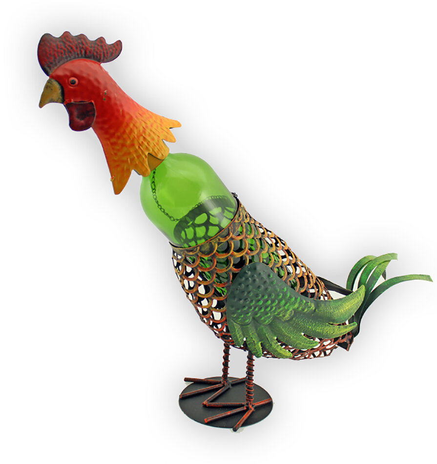 Hue Rooster Wine 1 Bottle Tabletop Holder Wine Rack