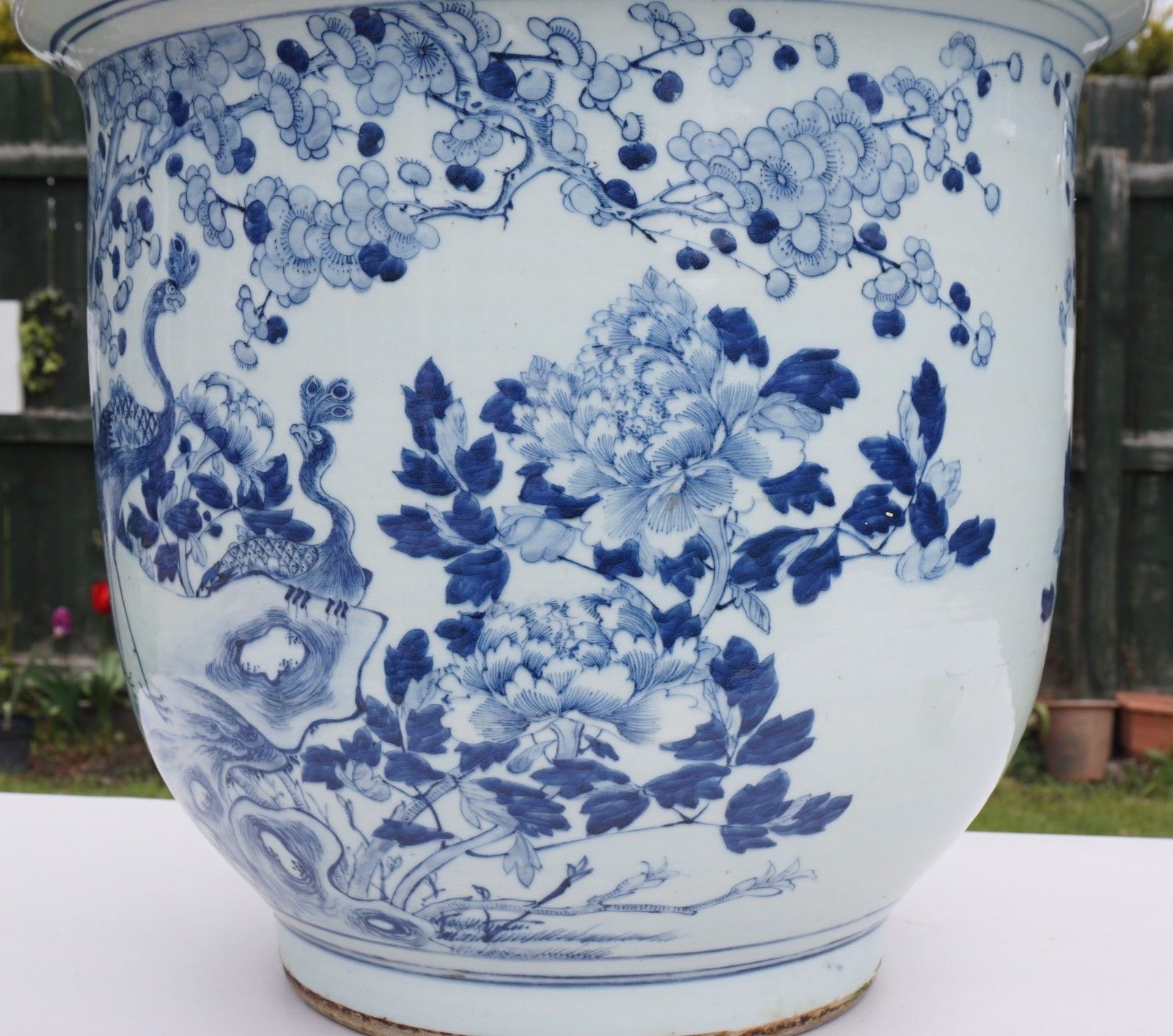 HUGE 19thC Antique Chinese Blue and White Porcelain Vase ...