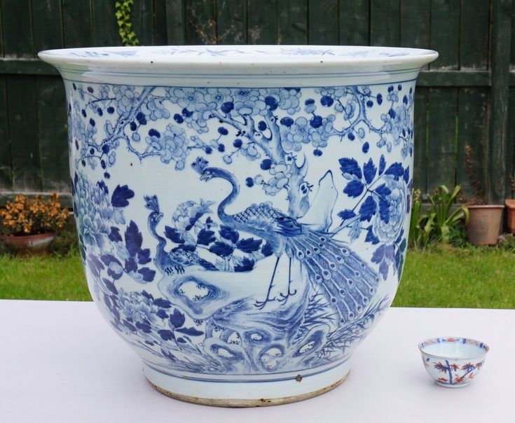HUGE 19thC Antique Chinese Blue and White Porcelain Vase ...