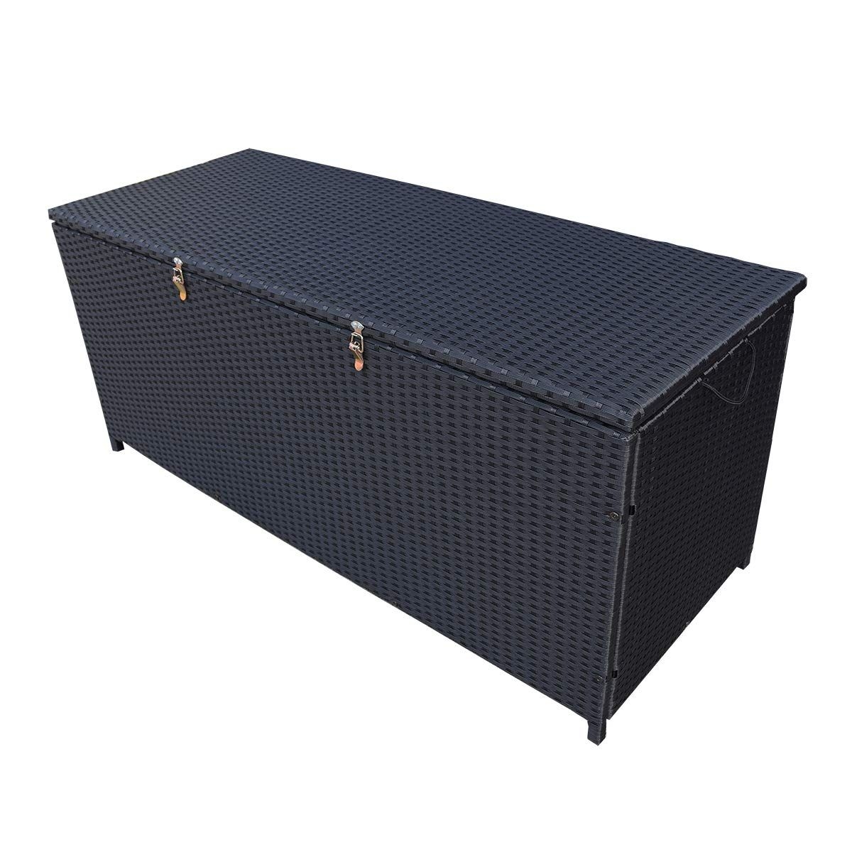 Indoor and Outdoor 113 Gallon Wicker Deck Box