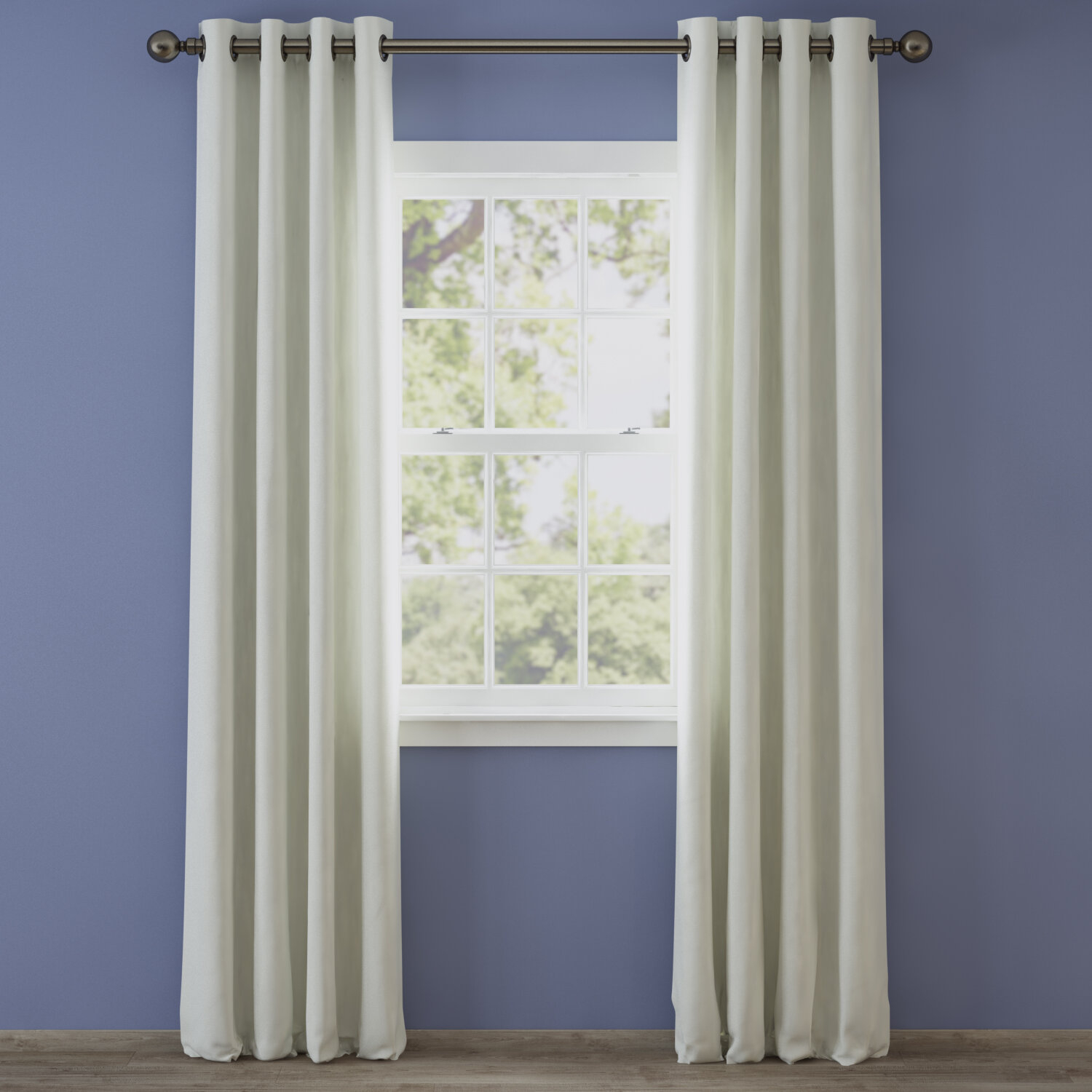 Irene Solid Semi-Sheer Thermal Grommet Single Curtain Panel