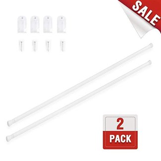 jinchan Adjustable Curtain Rod for French Door 28"-48" White