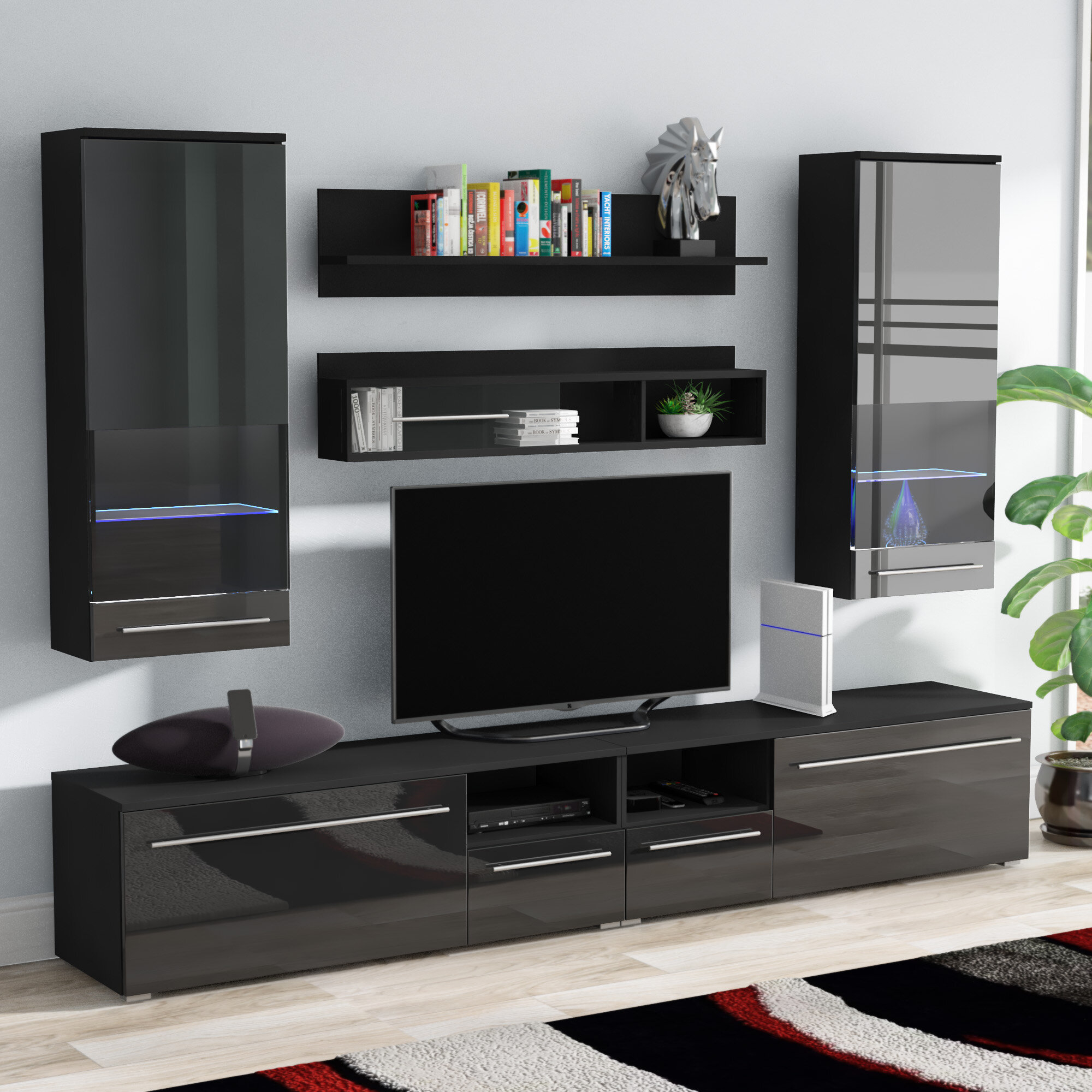 modern tv wall unit entertainment center cabinet Idea E4 media tv stand 
