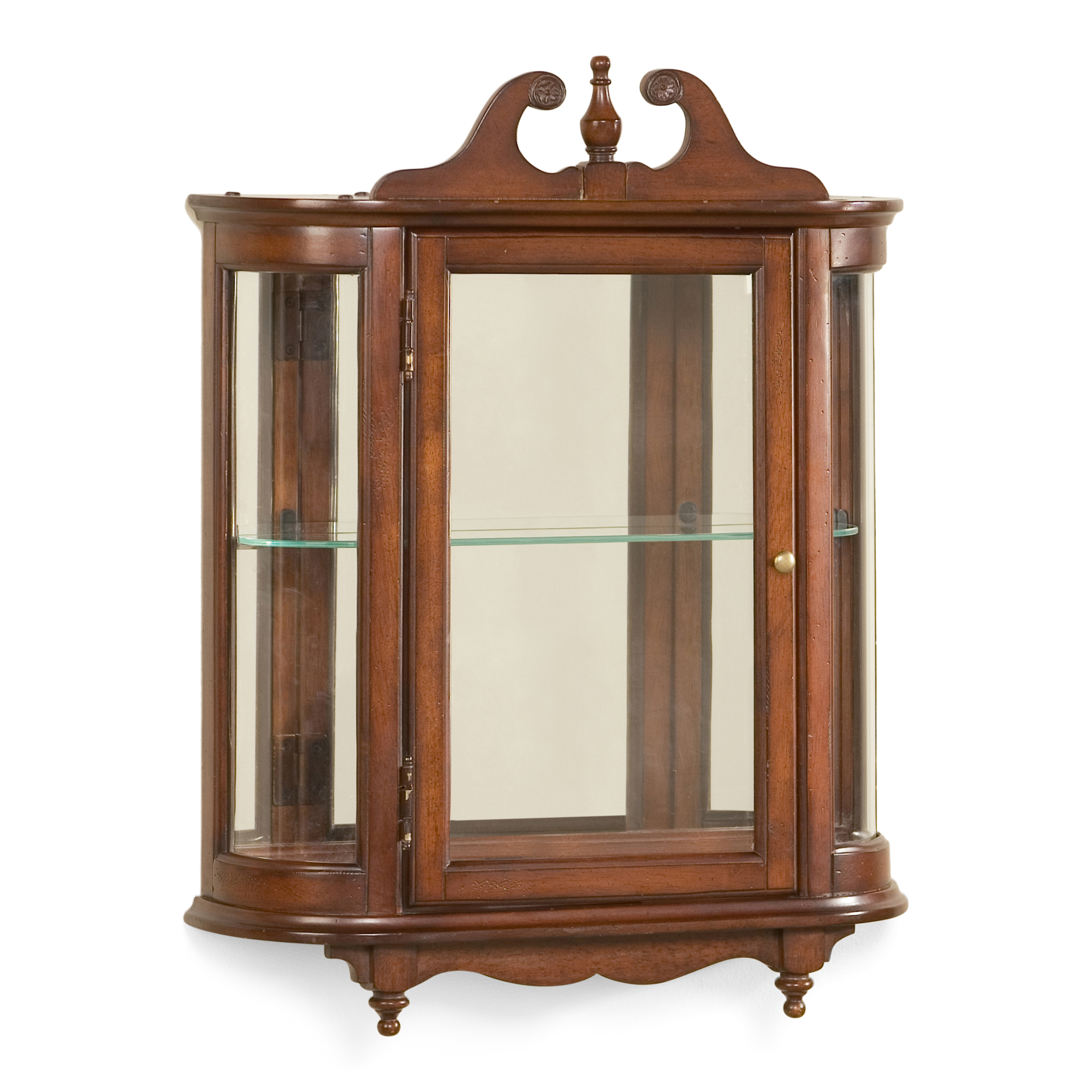 Small Wooden Curio Cabinet for Wall or Standing