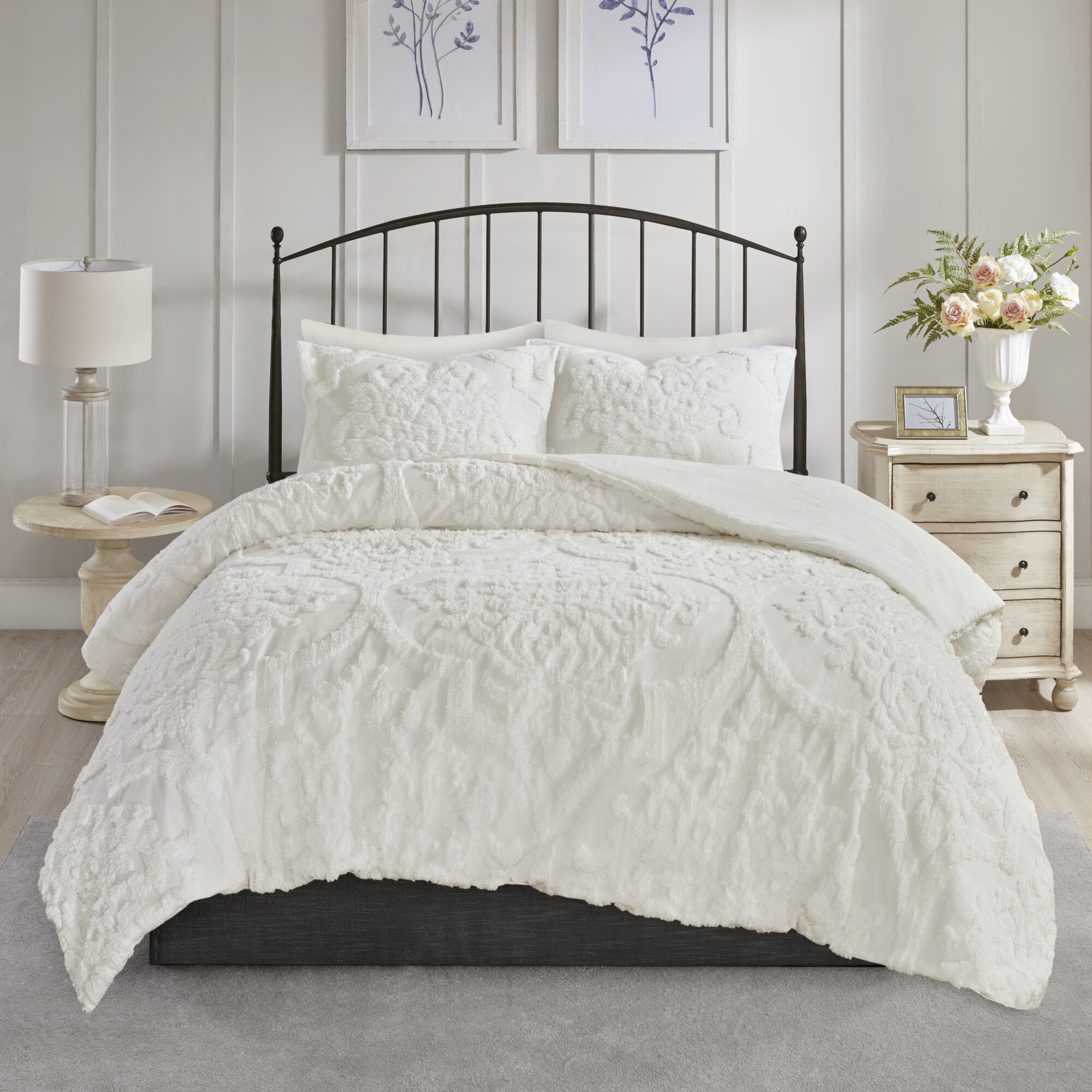 Kennesaw Chenille Damask Comforter Set
