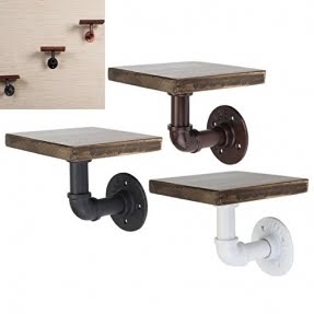 KINGSO 16x6cm Industrial Pipe Shelving Brackets Hardware Support Rustic Hanging Wall Mount Heavy Duty Farmhouse with Screw 1PC Only