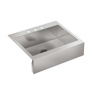 KOHLER Vault 30" Single Bowl 18-Gauge Stainless Steel Apron Front Kitchen Sink with Single Faucet Hole Top Mount Installation K-3935-1-NA