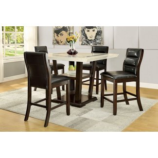 Lacombe Cappuccino Rectangular Counter Height Dining Room ...