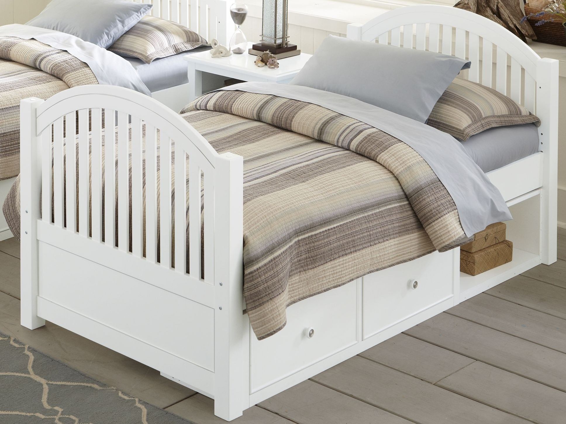 Lake House White Adrian Twin Panel Bed With Storage from