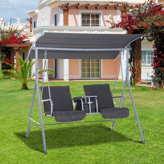 Laron Covered Patio Porch Swing with Stand