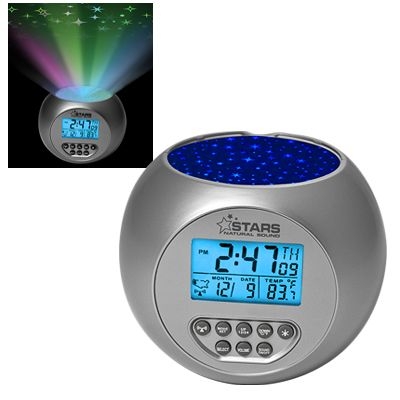 Projection Alarm Clock With Soothing Nature Sleep Sounds On Wall Ceiling New 