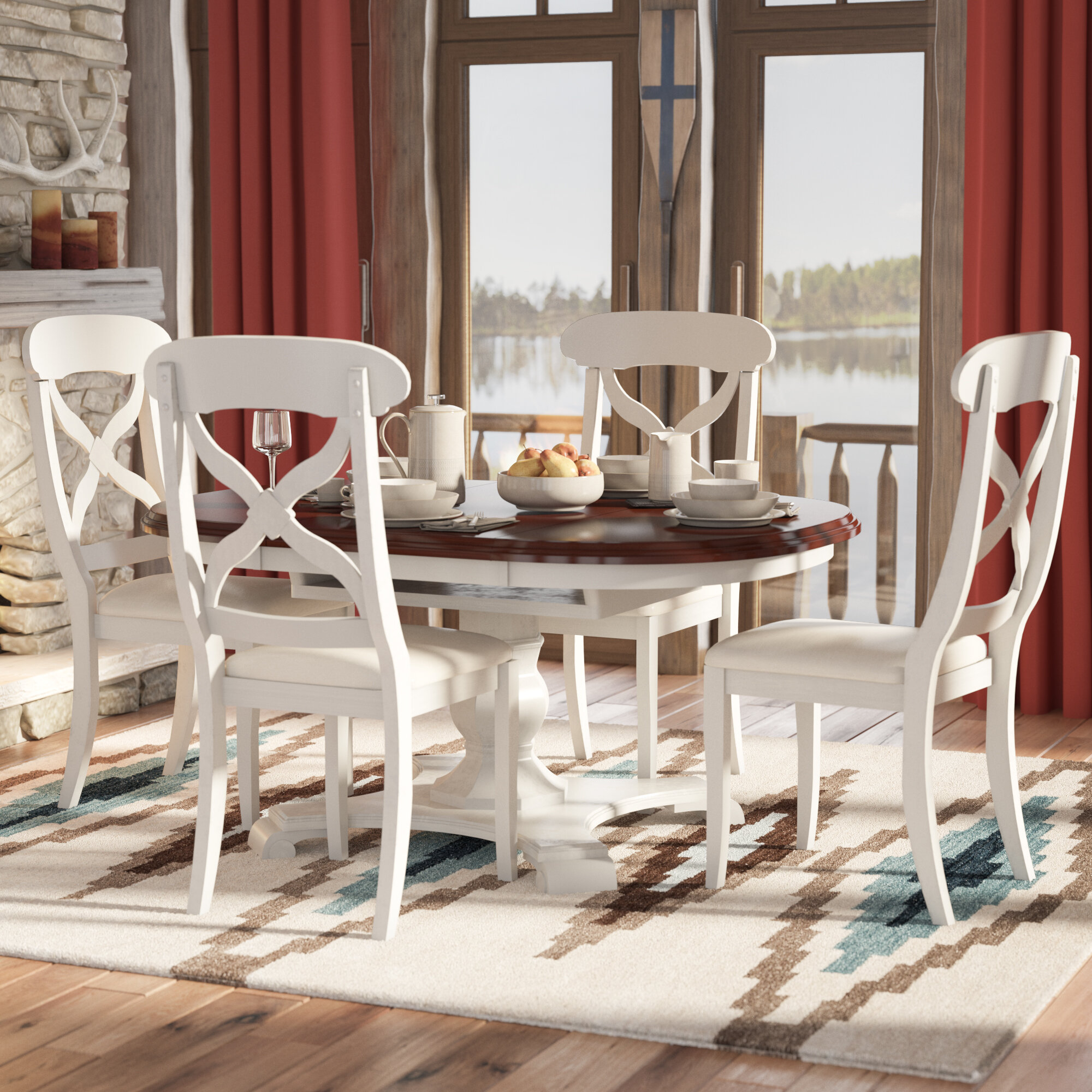Lockwood Butterfly Leaf 5 Piece Dining Set