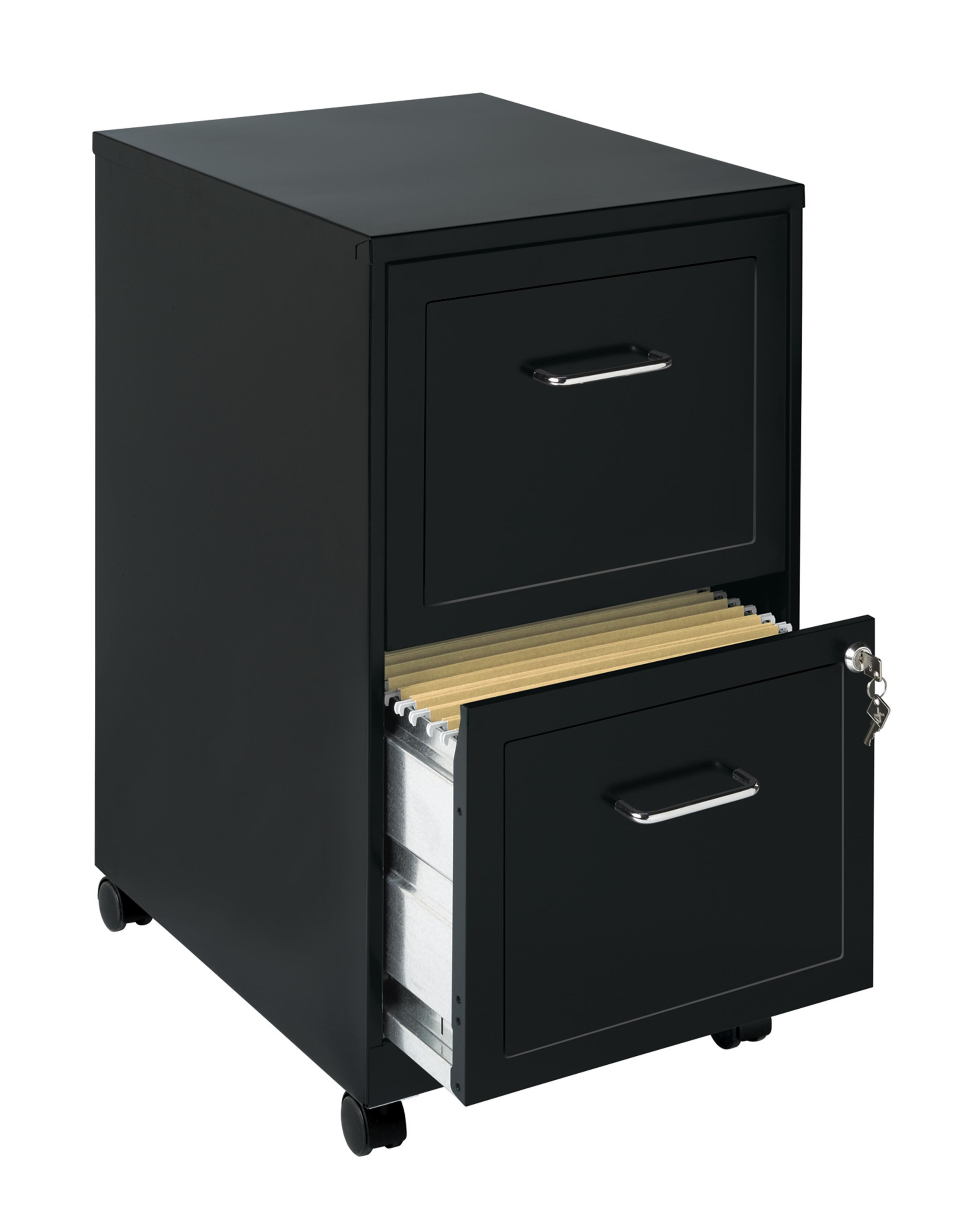Two Drawer File Cabinet Under Desk Storage Unit Rolling Office Filing Cabinet 