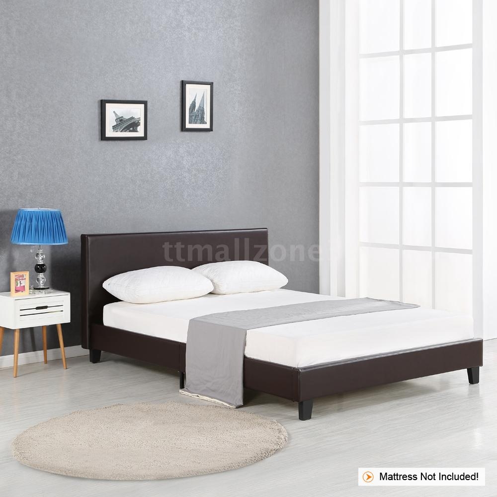 Low Profile Platform Bed Frame w/Upholstered Headboard ...