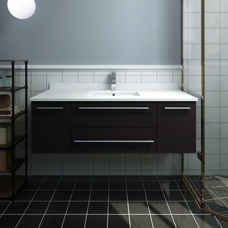 Lucera 48" Wall Hung Undermount Sink Double Bathroom Vanity