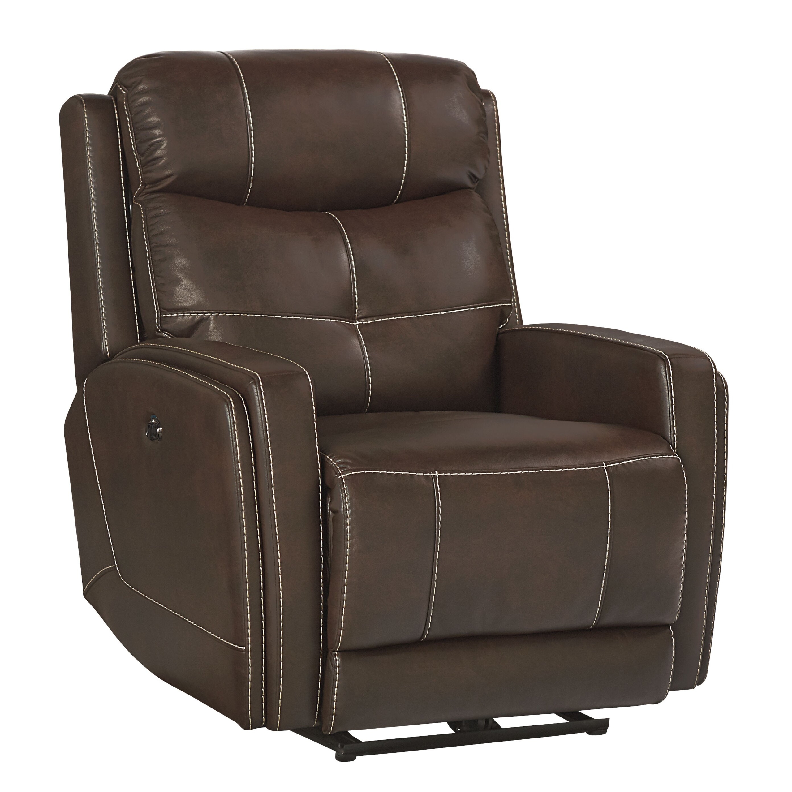 granger dark gray faux leather glider recliner