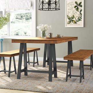 Mannino Wood Picnic 3 Piece Dining Set