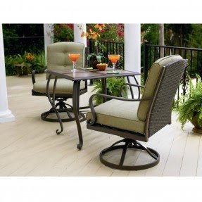 Martha Stewart Broxton Set of 2 Wicker Wood Look Brown Metal Frame  Stationary Conversation Chair(s) with Tan Olefin Cushioned Seat in the Patio  Chairs department at Lowes.com